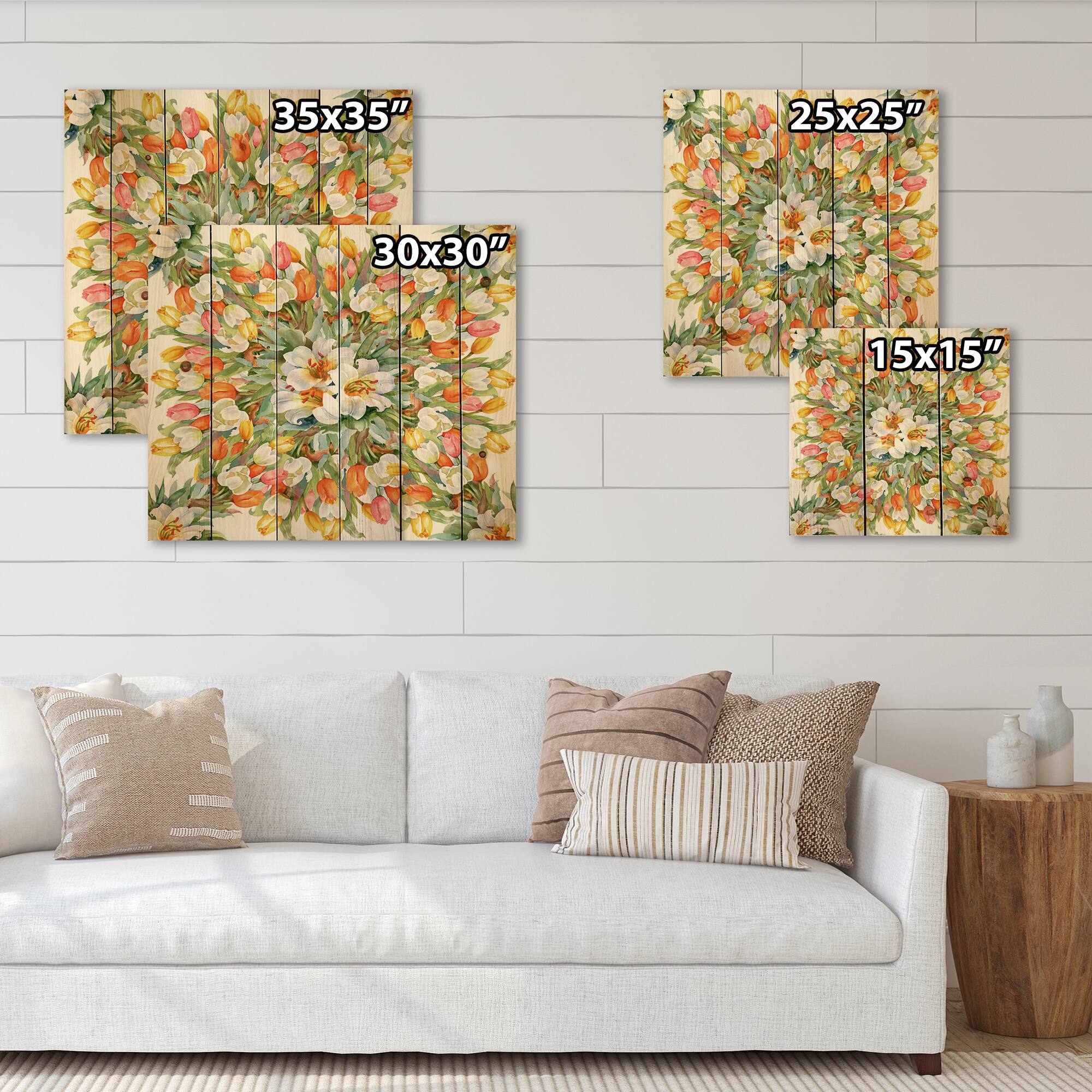 Designart - Blooming White and Orange Tulips II